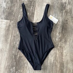 NWT and Hygiene Liner - Black One Piece Swimsuit - size M